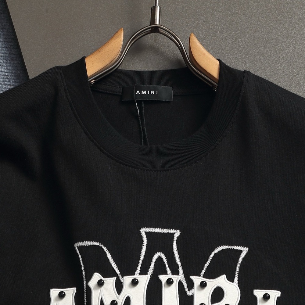 AMIRI Black Tee with White Graphic Logo - Picture 3 of 9
